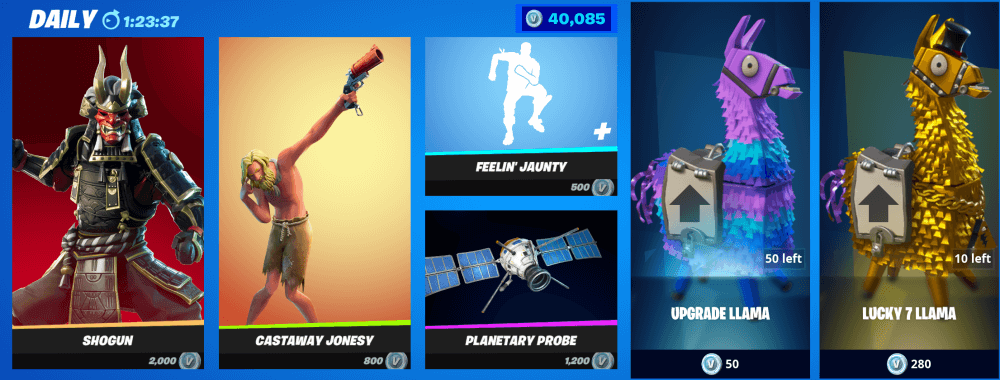 Fornite Battle royale and StW store