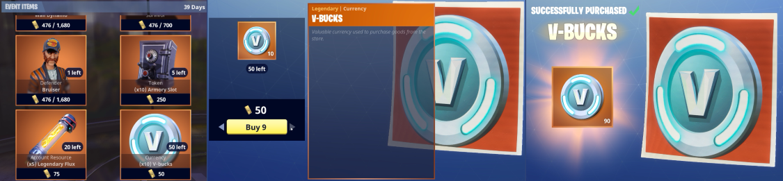 Event Store features V-Bucks